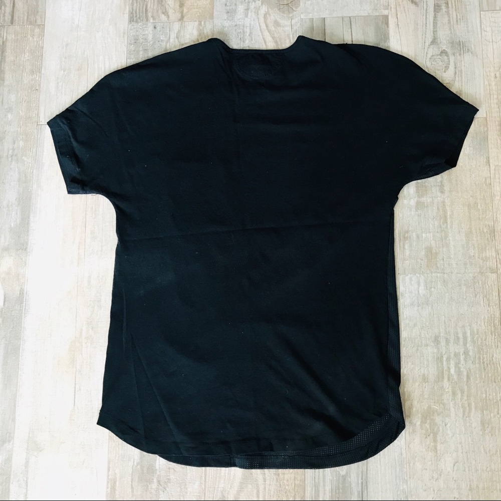 Helmut Lang half mesh black short sleeve tee Sz L - Picture 4 of 8